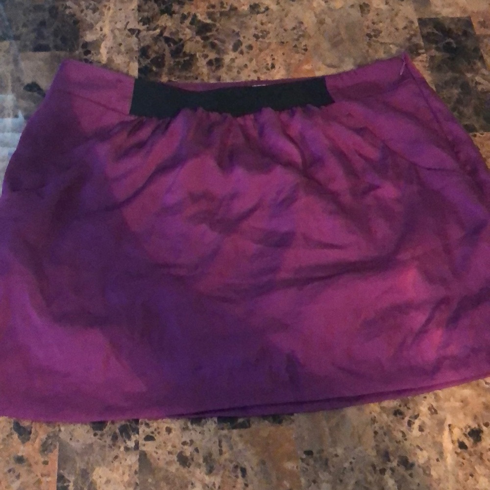 Purple satin skirt